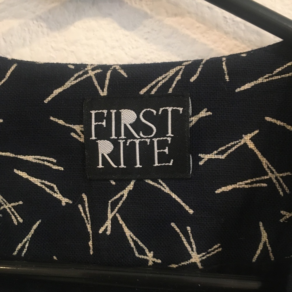 First Rite navy blue & black pattern blazer small - Picture 4 of 5